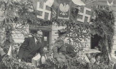 A military parade held in 1936 to commemorate the regimental feast of the 2nd Podhale Rifles Regiment; Sanok, Poland