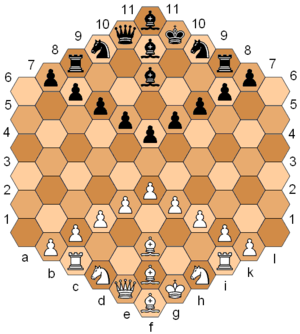 One of many chess variants: Glinski's hexagonal chess. 