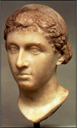 Bust of Cleopatra, with her hair in a Greek style bun