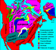 North American cratons and basement rock ages.