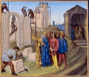 Construction of Aix-la-Chapelle, by Jean Fouquet