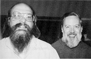 Ken Thompson (left) with Dennis Ritchie (right)