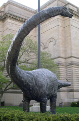 Statue of Diplodocus carnegiei outside the Carnegie Museum