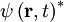 \psi\left(\mathbf{r}, t\right)^*