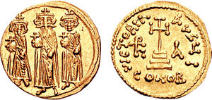 Heraclius and his sons Constantine III and Heraklonas.