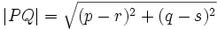 |PQ|=\sqrt{(p-r)^2+(q-s)^2}