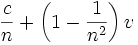 \frac{c}{n} + \left( 1 - \frac{1}{n^2} \right) v