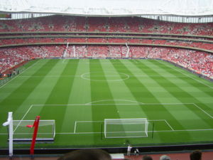 The Emirates Stadium filling up on the day of Dennis Bergkamp's testimonial.