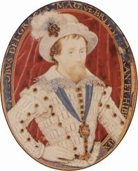 Portrait by Nicholas Hilliard, 1603–1609.