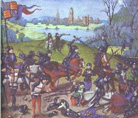 Fifteenth-century miniature depicting the Battle of Agincourt.