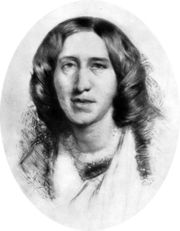 She had a low forehead, a dull grey eye, a vast pendulous nose, a huge mouth full of uneven teeth and a chin and jawbone 'qui n'en finissent pas'...  Now in this vast ugliness resides a most powerful beauty which, in a very few minutes, steals forth and charms the mind, so that you end, as I ended, in falling in love with her.  Yes, behold me in love with this great horse-faced bluestocking. — Henry James