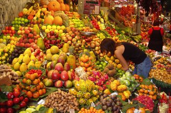 Fruit stall in Barcelona, Spain.