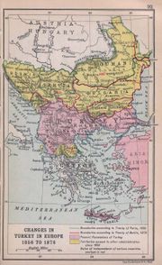 Ottoman losses after the Russo-Turkish War of 1877-78 (in yellow)