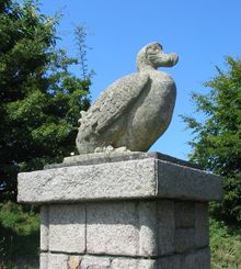 Dodos stand guard at the gates of the Jersey Zoo