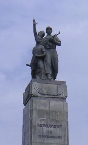 Monument to commemorate the 1970 military victory over the Portuguese invasion