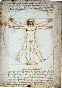 Vitruvian Man by Leonardo da Vinci epitomizes the advances in art and science seen during the Renaissance.