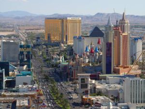 The south end of the Las Vegas Strip in 2003.