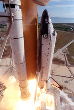 Columbia lifting off on its final mission.