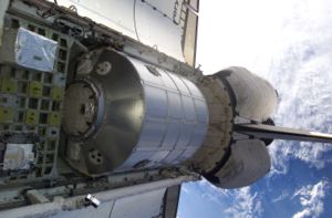 March 10, 2001 - The Leonardo Multi-Purpose Logistics Module rests in Discovery's payload bay during STS-102.