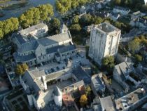 The inner keep at Beaugency is one of the few surviving fortifications from Joan of Arc's battles.  English defenders retreated to the tower at upper right after the French breached the town wall.