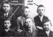 Wittgenstein and Hitler in school photograph taken at the Linz Realschule in 1903.