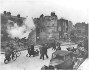 A London street hit during the Blitz of World War II