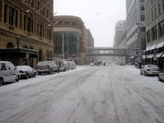 Street corner in winter