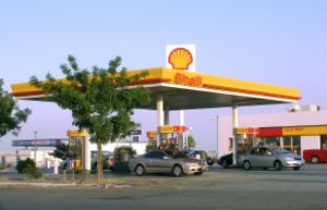 A Shell Gas Station near Lost Hills, California