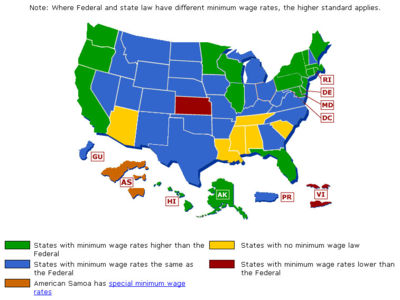 Comparison of State and Federal Minimum Wage (out of date)