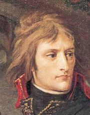 Detail from a 1796 portrait of Napoleon at the Bridge of the Arcole by Baron Antoine-Jean Gros, currently on display in the Louvre, Paris