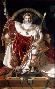 Napoleon on his Imperial throne, Jean Auguste Dominique Ingres, 1806.