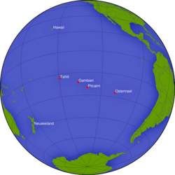 Location of Pitcairn Islands