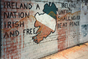 Nationalist wall mural, Derry 1986