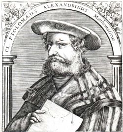  The mathematician Claudius Ptolemy 'the Alexandrian' as imagined by a 16th century artist.