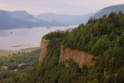 Columbia River Gorge near Crown Point, Oregon, looking upstream into the gorge, past the Vista House, from Portland Women's Forum Viewpoint (Chanticleer Point)