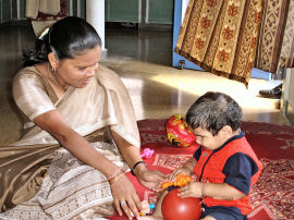 Mother and child at SOS Childrens' Village Khajuri Kalan